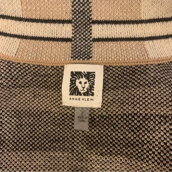 Anne Klein Open Knit Long Line Sweater Cardigan Shacket Size L - Picture 6 of 10